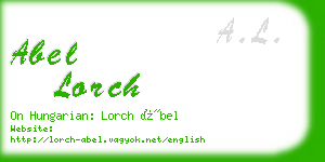 abel lorch business card